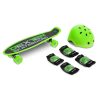 Skateboard cu casca si cotiere si genunchiere Toyz DEXTER verde