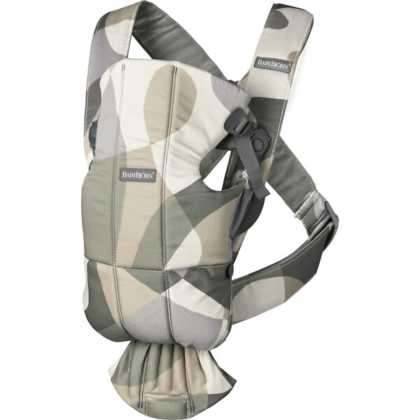 Marsupiu anatomic BabyBjorn Mini cu pozitii multiple de purtare khaki green bumbac