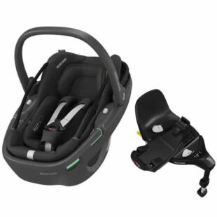 Pachet cos auto i Size Maxi Cosi Coral 360 cu baza FamilyFix 360 PRO Essential Black