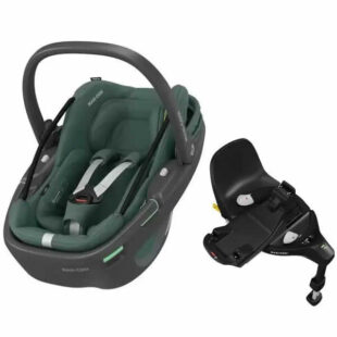 Pachet cos auto i Size Maxi Cosi Coral 360 cu baza FamilyFix 360 PRO Essential Green