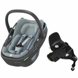 Pachet cos auto i Size Maxi Cosi Coral 360 cu baza FamilyFix 360 PRO Essential Grey