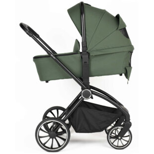 Carucior 3 in 1 BabyGo Harmony cu maner reglabil pe inaltime cadru Black Green 1