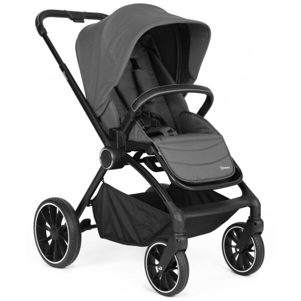 Carucior 3 in 1 BabyGo Harmony cu maner reglabil pe inaltime cadru Black Grey 2