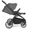 Carucior 3 in 1 BabyGo Harmony cu maner reglabil pe inaltime cadru Black Grey 4