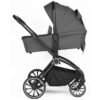 Carucior 3 in 1 BabyGo Harmony cu maner reglabil pe inaltime cadru Black Grey 5