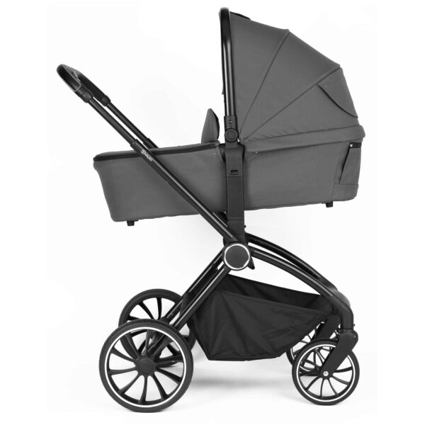 Carucior 3 in 1 BabyGo Harmony cu maner reglabil pe inaltime cadru Black Grey 6