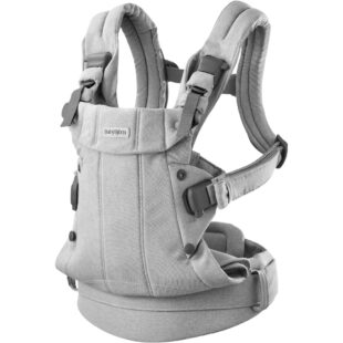 Marsupiu anatomic cu multiple pozitii de purtare BabyBjorn Harmony Melange Light Grey