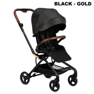 carucior sport momi adelle cu roti pivotante 360 black gold