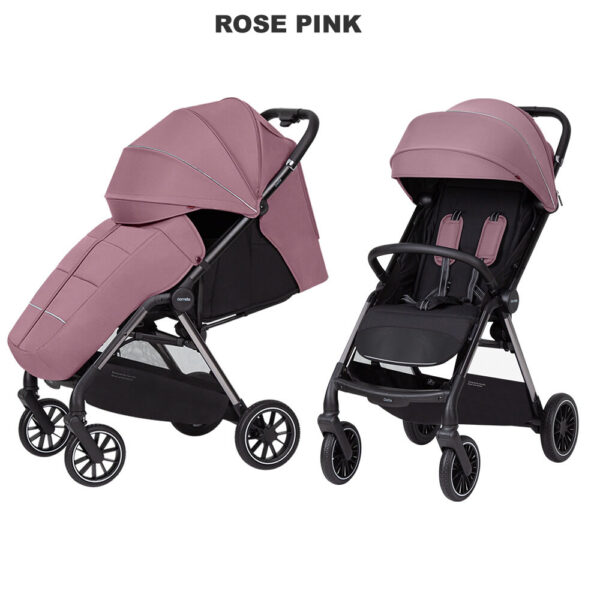 Carucior sport max 22 kg cu roti cauciuc si pliere automata Carrello DELTA Rose Pink