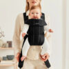 Marsupiu anatomic BabyBjorn Mini cu pozitii multiple de purtare Black tesatura tricot 5