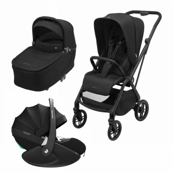 pachet 3 in 1 carucior maxi cosi leona2 TWILLIC BLACK